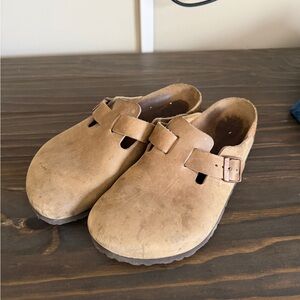 Birkenstock Brown Suede Clogs